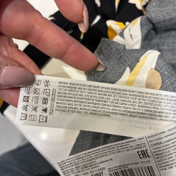 NWT Mango Black Floral Belted Shirt Midi Dress Small - Picture 9 of 14